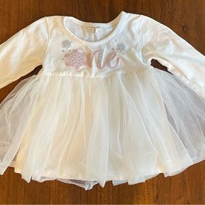 Baby Girl 1st Birthday Snowflake Dress 12-18 months. Worn once!